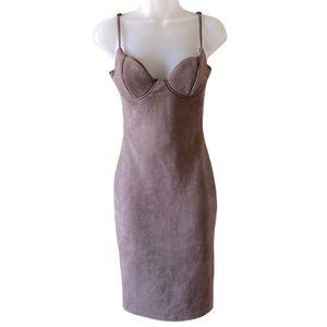 NWT Taupe suede mid length dress